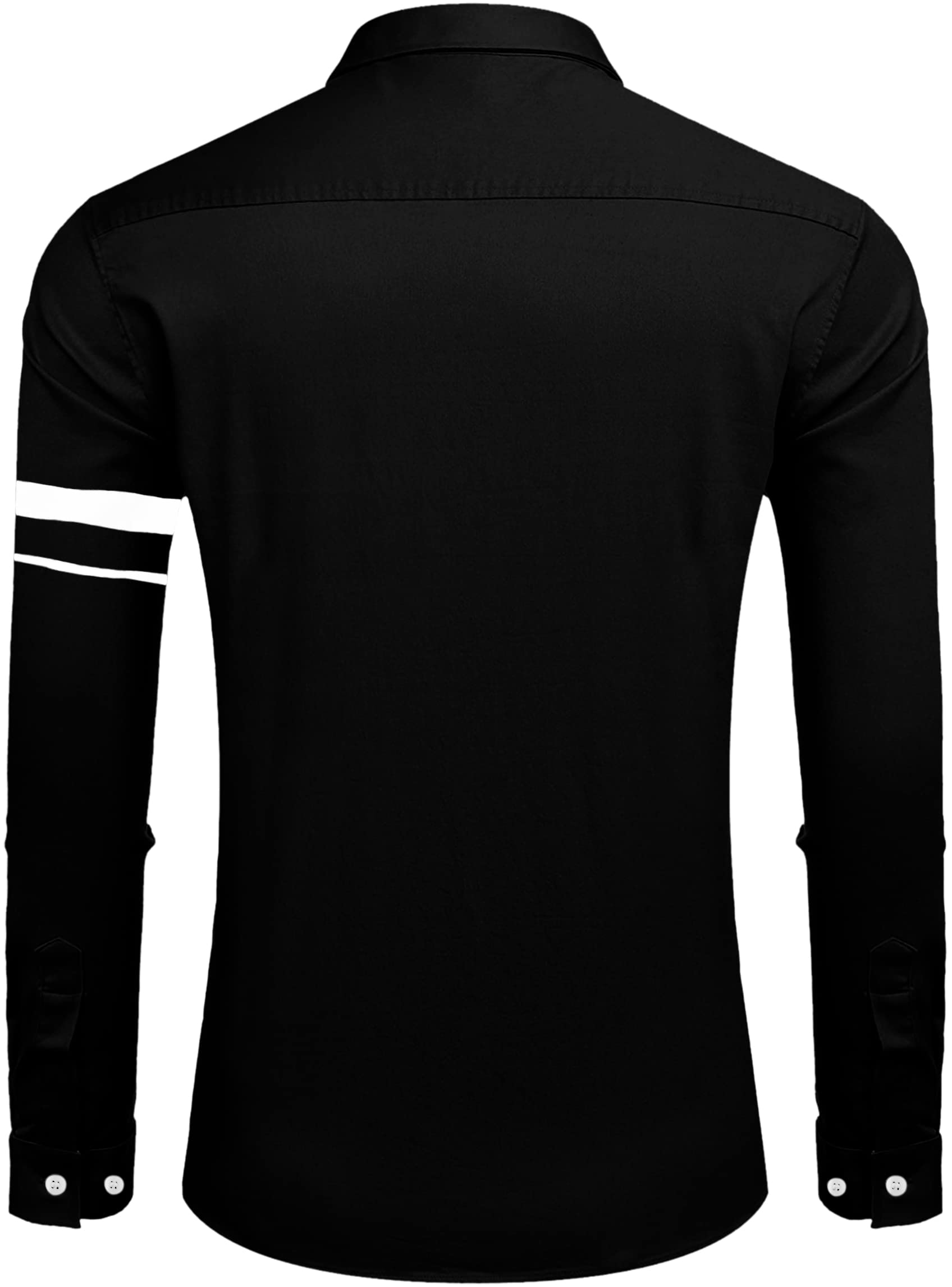 Zartha MenS Regular Fit Striped Pattern Cotton Blend Shirt With Spread Collar Long Sleeve And Standard Length | Shirt For Man B