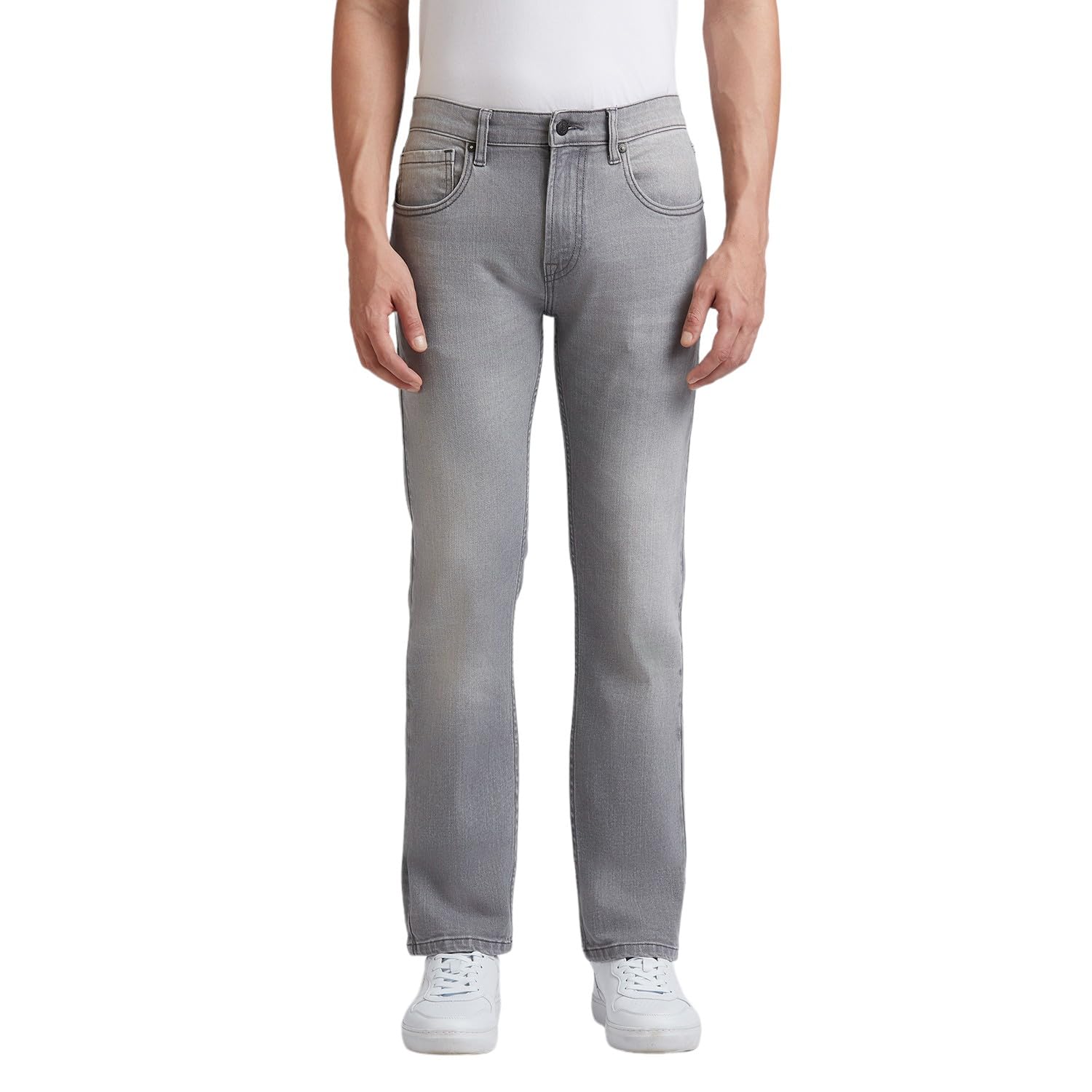 Vapour Grey Mid Rise Slim Jeans