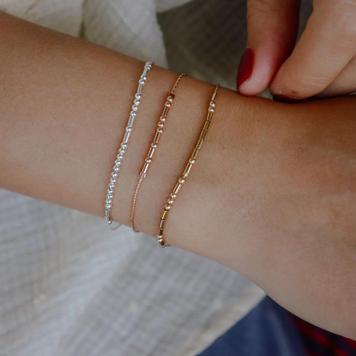 Morse Code Bracelets for Women Funny Inspirational Jewelry Christmas Birthday Gift for Her Mom Daughter Sister Best Friend