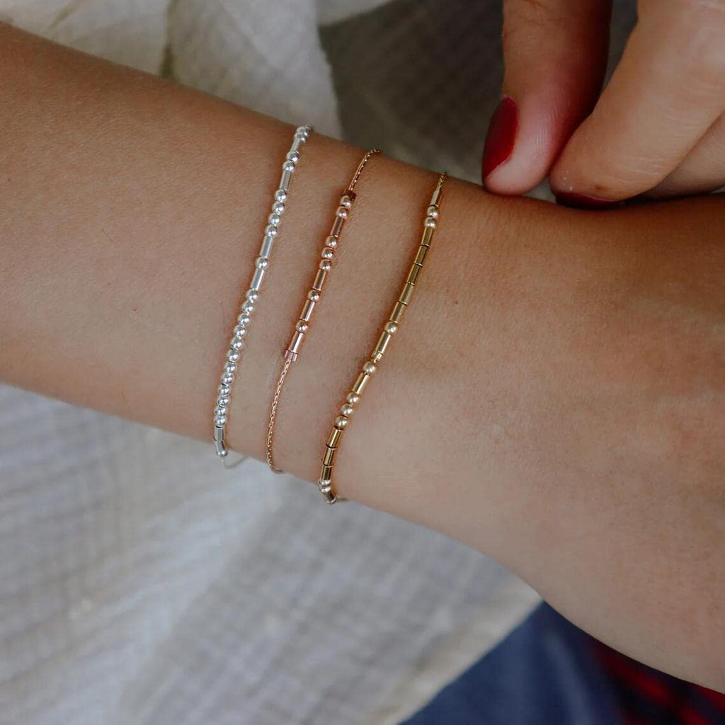 JoycuFF Inspirational Morse Code Bracelets Daughter Funny Daughter Gifts for Women Birthday Mother's Day Christmas Courage Gold