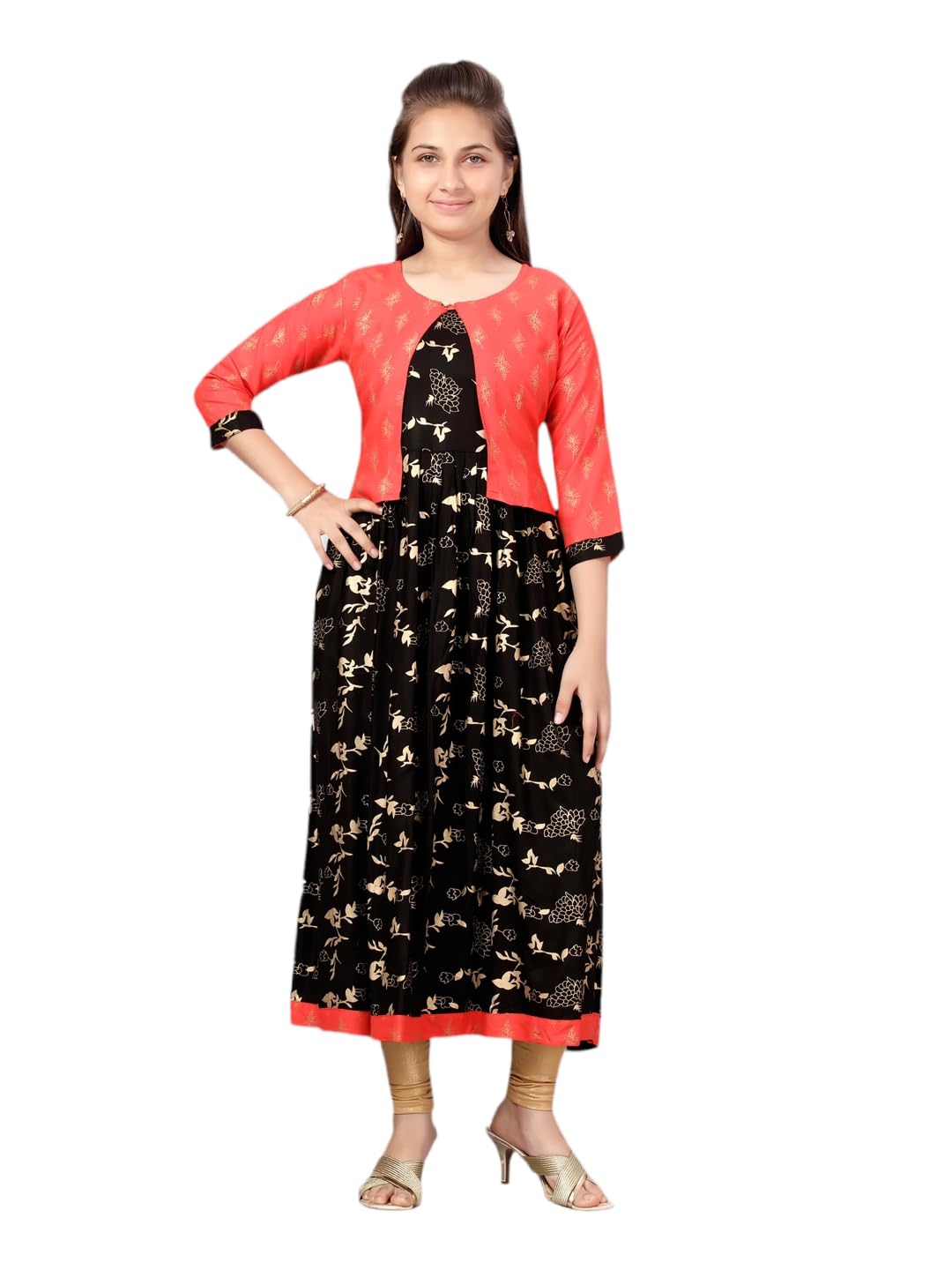 Aarika Girls Gajri-Black Color Kurti (JLY_Kurti_AP_B_29_Gajri_32)