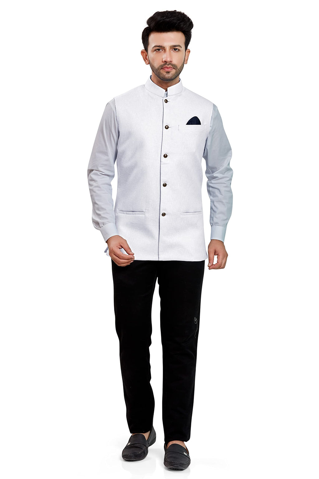 BE ACTIVE Mens Linen Blend Nehru Jacket With Mandarin Collar || Ethnic Koti For Men || Men Koti Formal|| Men Koti Wedding (RFKT