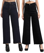 Kotty Women Flared High Rise Multicolor Jeans (Pack Of 2)