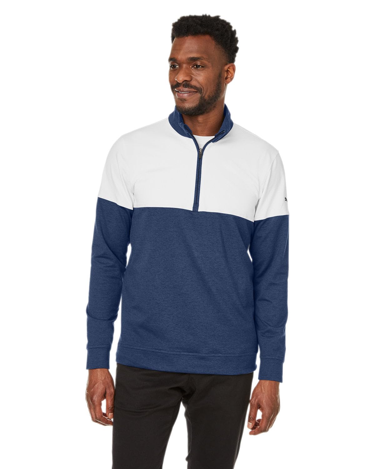 Mens cloudspun Warm Up Quarter-Zip - PMA BLK QUT SHD - M(D0102H7YUg2)