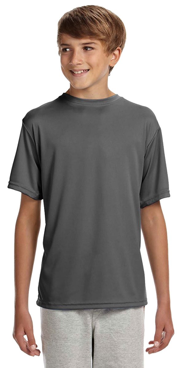 Youth cooling Performance T-Shirt - gRAPHITE - S(D0102H7KYUX)