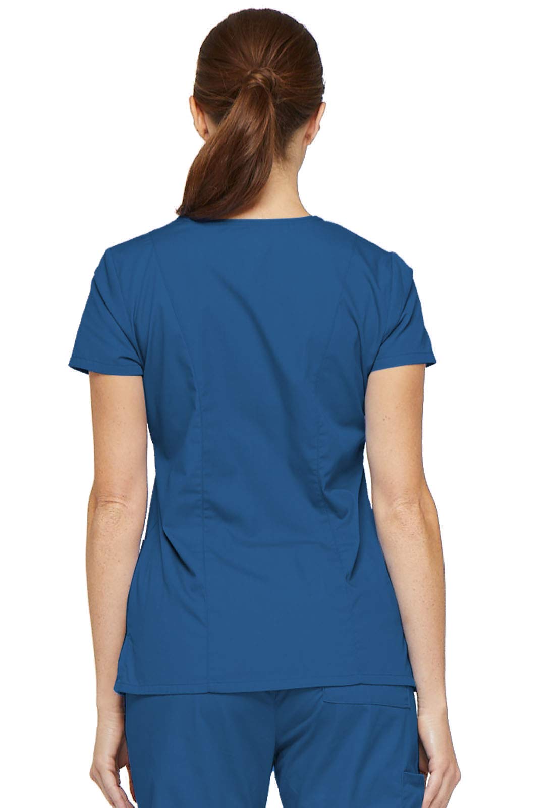 Dickies Women's EDS Signature V-Neck Top with Multiple Patch Pockets, Royal, Medium