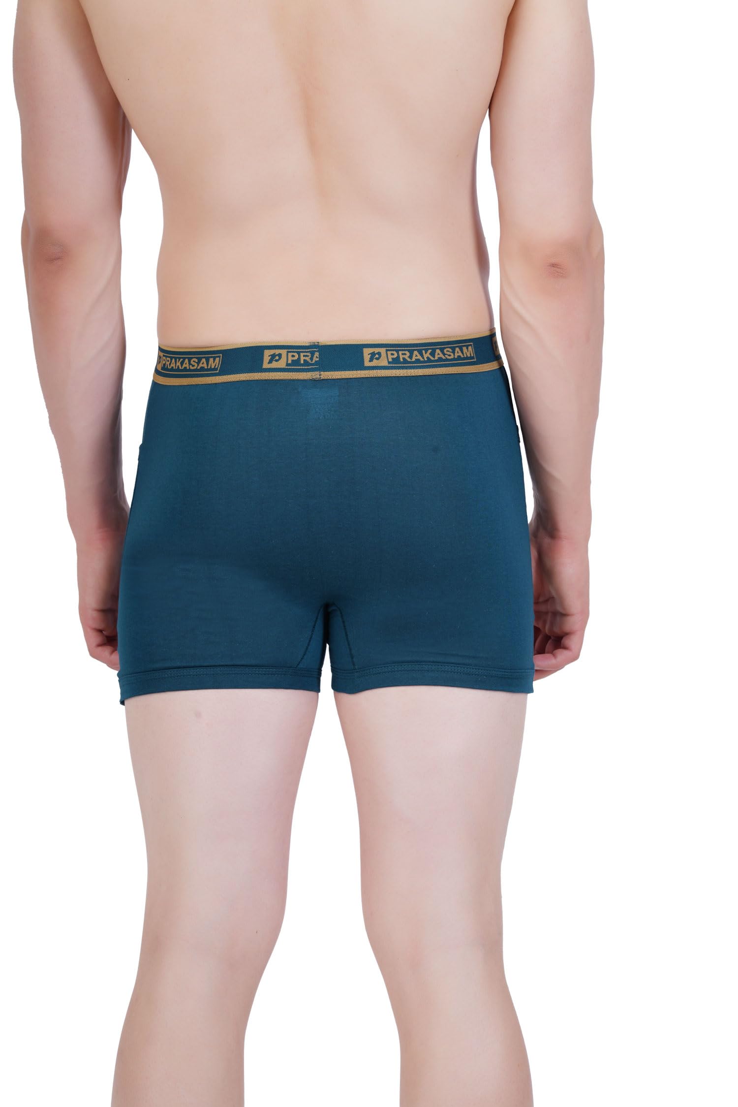 PRAKASAM COTTON -Marlow Mens 100% Pure Combed Cotton Outer Elastic Pocket Trunks (Pack of 2)