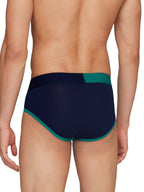 XYXX Mens Underwear Dualist IntelliSoft Antimicrobial Micro Modal Brief Pack of 3 (Navigate & Black Iris;Navigate & Black Iris;