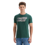 MenS Green Blue Graphic Print T-Shirt