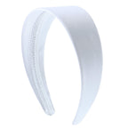 Motique Accessories White 2 Inch Wide Satin Hard Headband with No Teeth Head band for Women and Girls