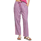 NYKD (NYS141 Checked Pure Cotton Pyjama Sleepwear Pants for Women | Relaxed Fit with Non-Slip Elasticated Waistband, Adjustable 