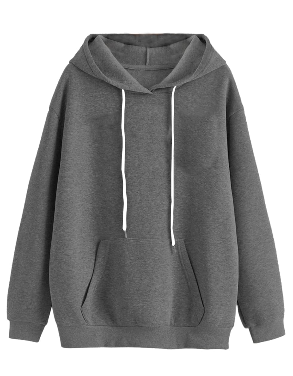 JUNEBERRY Womens Cotton Blend Hooded Neck Sweatshirt (W02_Anthra_M_Anthra_M)