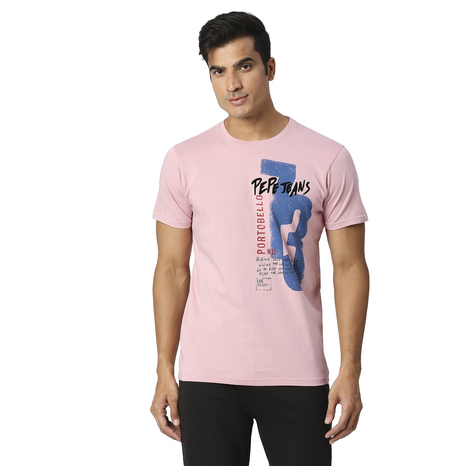 Pepe Jeans MenS Slim Fit T-Shirt (Pm508999325L_Onion Pink