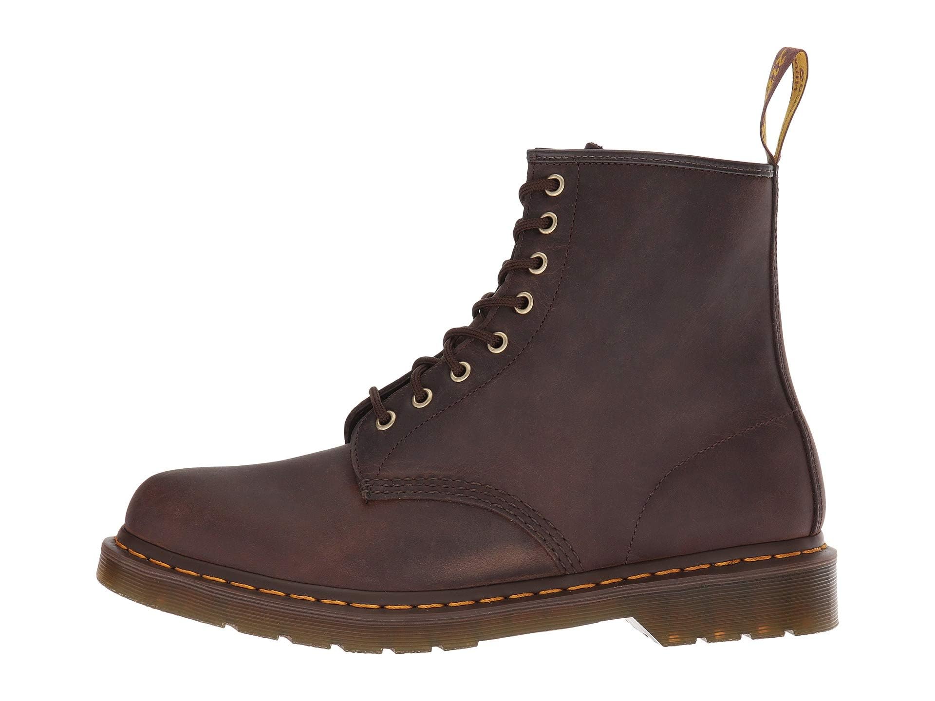 Dr. Martens Unisex 1460 Crazy Horse Leather 8 Eye Boot, Dark Brown, 15 Women/14 Men