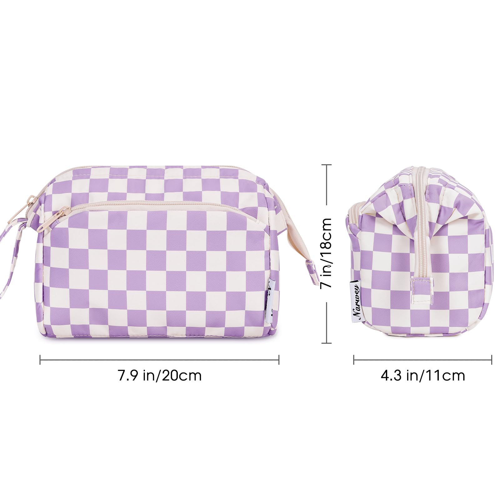 Narwey Large Women Makeup Bag Wide-open Make up Bag Travel Cosmetic Organizer Toiletry Bag for Cosmetics Toiletries Accessories