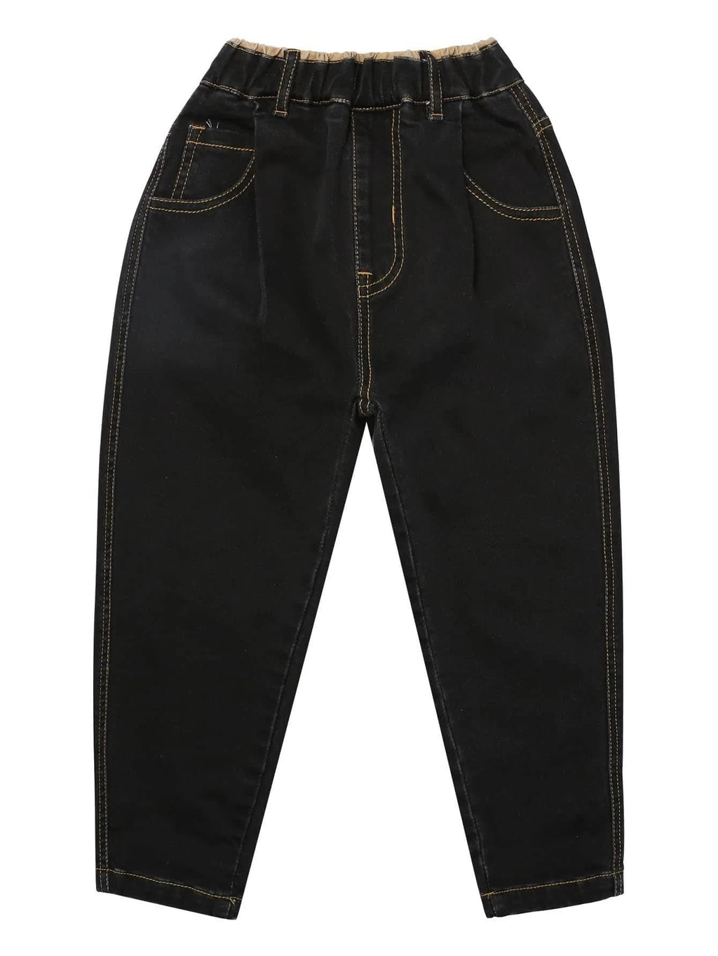 Kotty Boys Regular Fit Cotton Lycra Blend Solid Jeans Jade Black