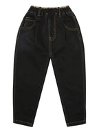 Kotty Boys Regular Fit Cotton Lycra Blend Solid Jeans Jade Black