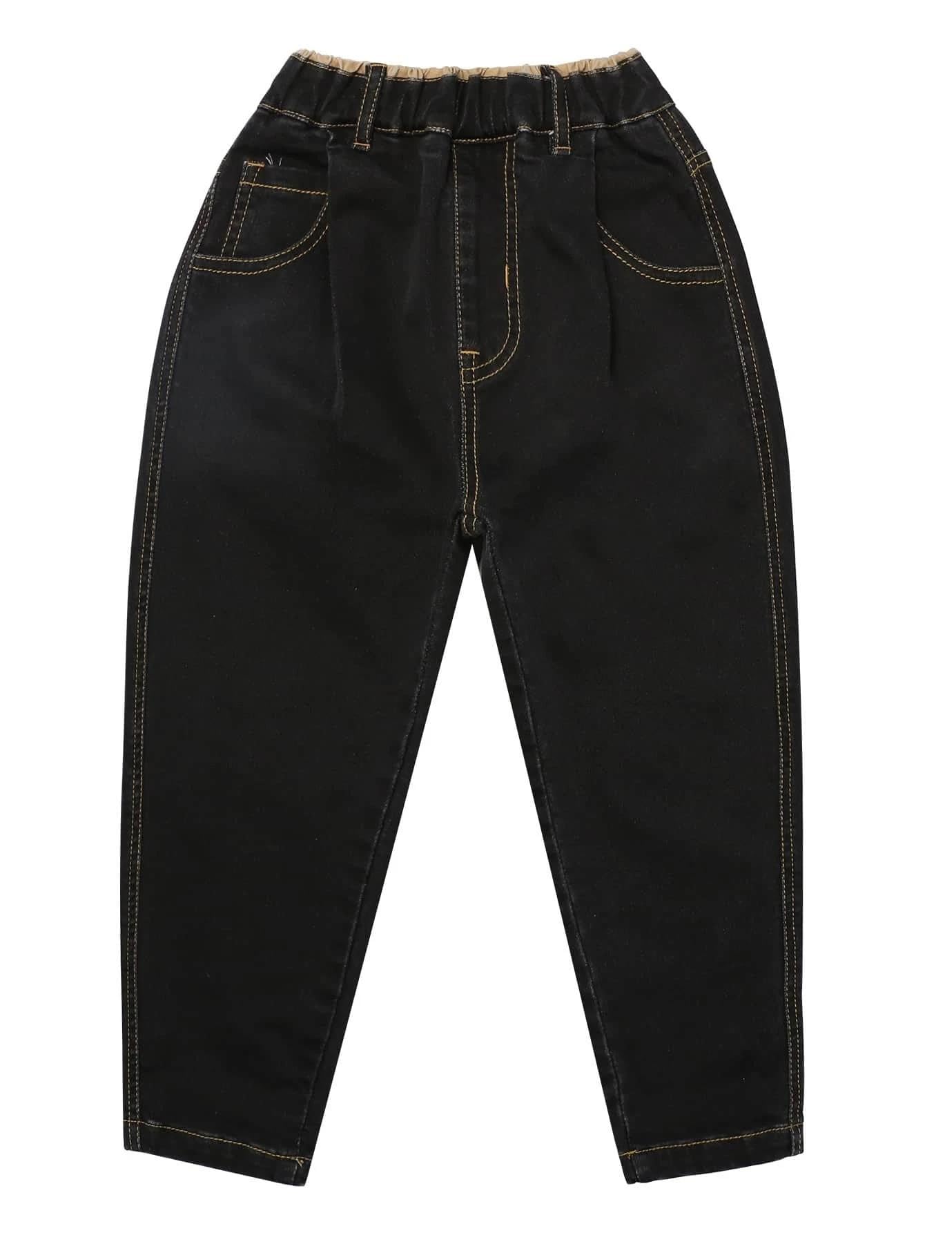 Kotty Boys Regular Fit Cotton Lycra Blend Solid Jeans Jade Black