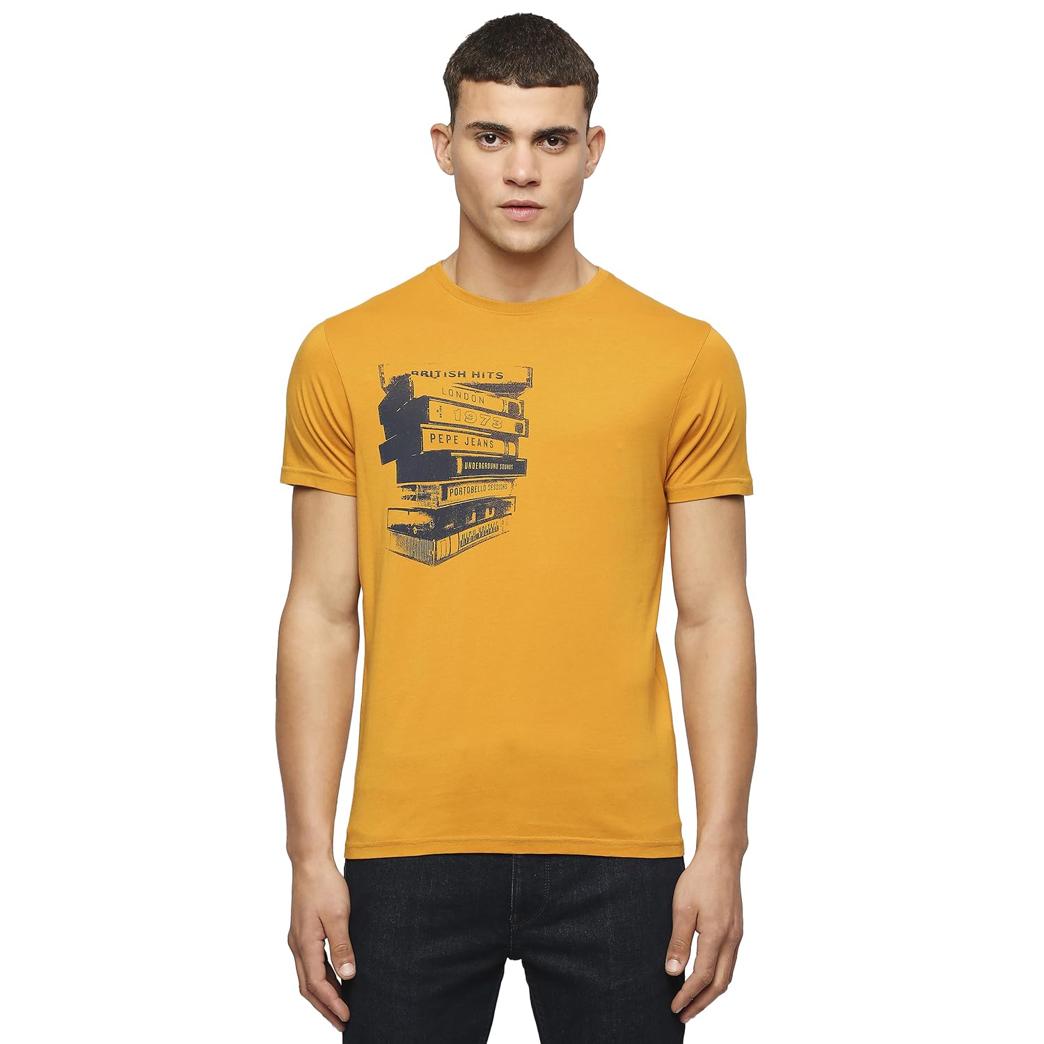 Pepe Jeans MenS Graphic Slim Fit T-Shirt (Pm509335_Yellow