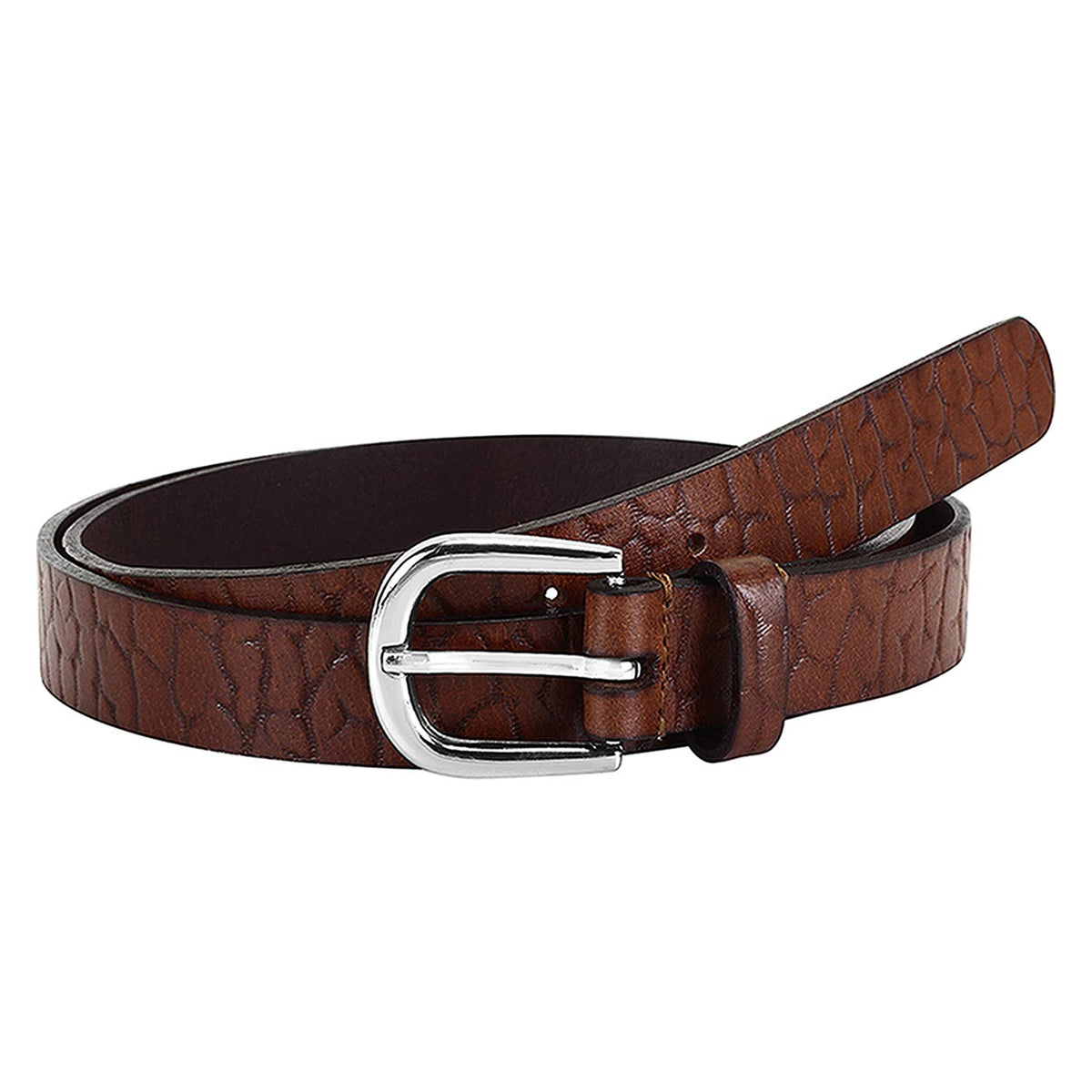 Aditi Wasan Genuine Leather Brown Embossed Women Belt 36