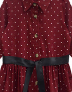 A.T.U.N. Girls Shirt Dress Maroon