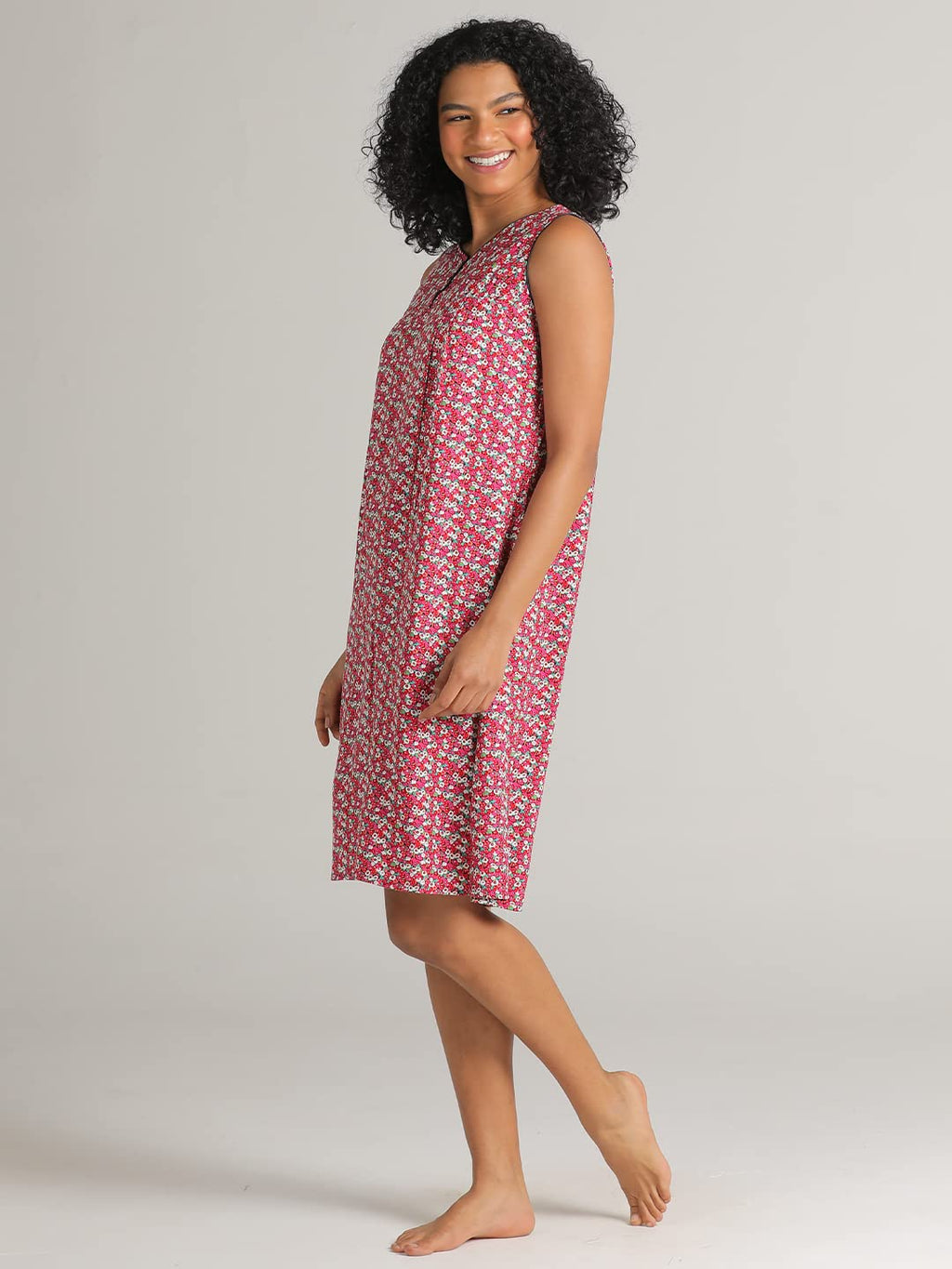 Evolove Women'S Viscose Liva Knee Length Short Night Gown Nighty Dress With Pocket, Super Soft Comfortable (Fuchsia, Sngry3029Fh