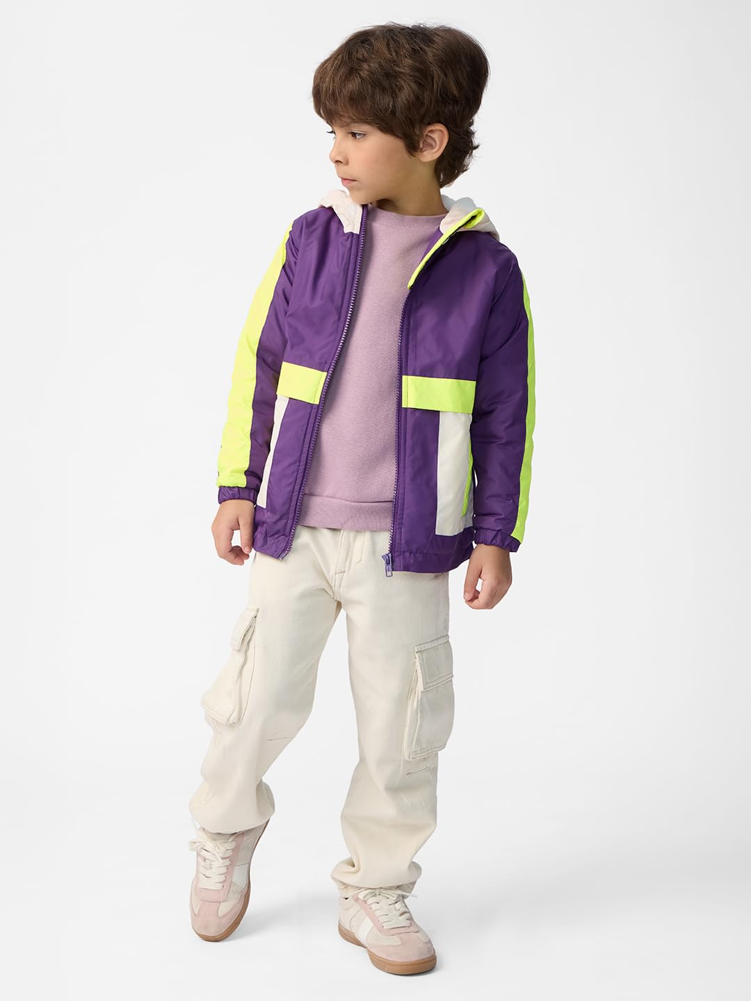 The Souled Store Dewberry Boys and Baby Boys Zipper Front Long Sleeve Colorblock Hooded Neck Jackets Boys Zip Hoodies Kids Zip-U