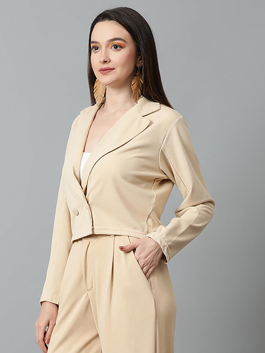 Kotty WomenS Solid Single Breasted Casual Blazer