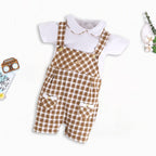 BABY GO 3-6M/6-12M/12-18M/18-24M Half Sleeves 100% Soft Cotton Dungaree for Baby Boys