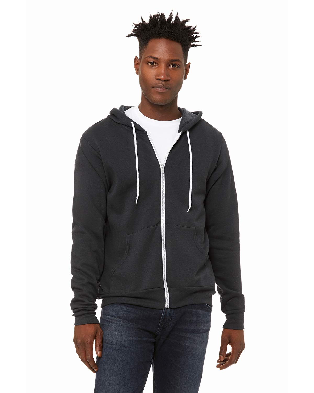 Unisex Sponge Fleece Full-Zip Hooded Sweatshirt - ASPHALT - 2XL(D0102H7WMPP)