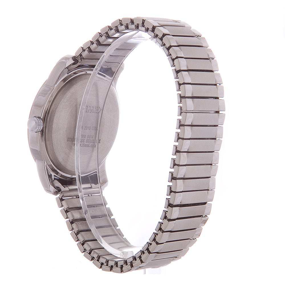 Timex Men's T2P132 Highland Street Silver-Tone Stainless Steel Expansion Band Watch