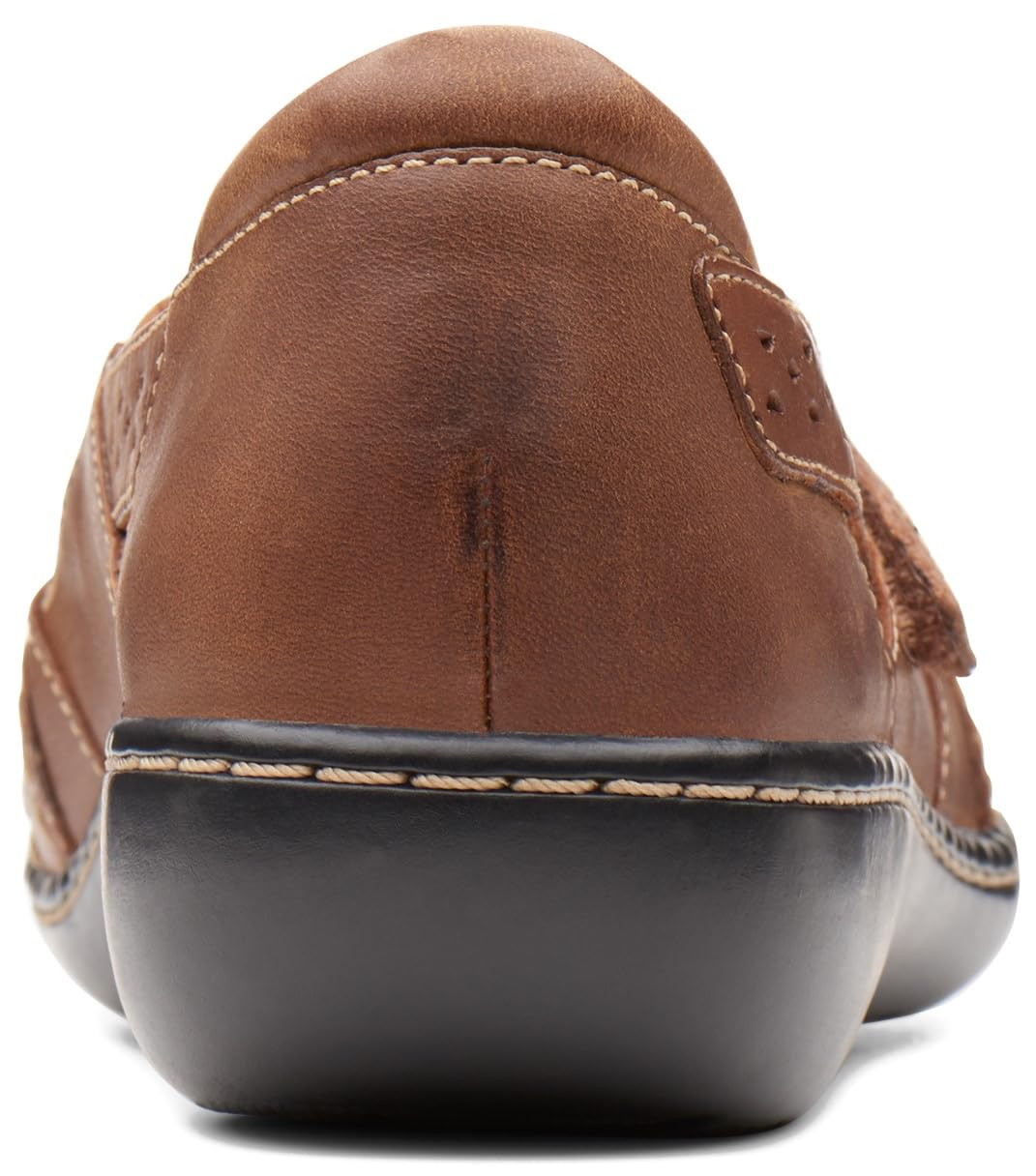 Clarks Womens Ashland Spin Q Mary Jane Flat, Dark tan Leather,8 Wide