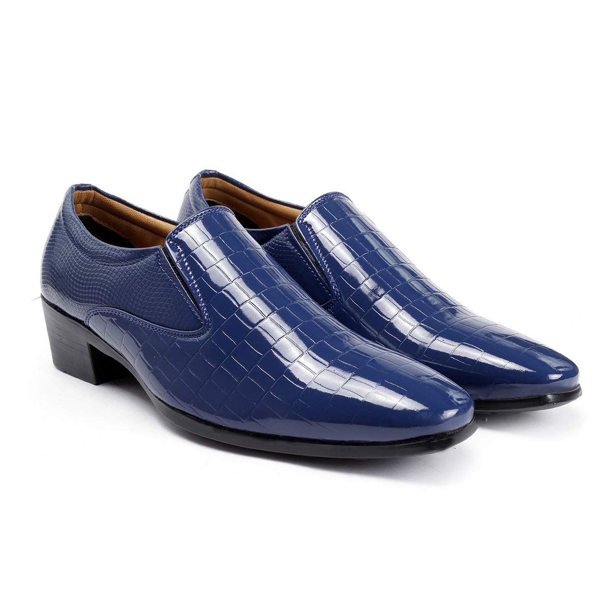 YUVRATO BAXI Mens Blue Height Increasing/Elevator Casual and Formal SlipOn Moccasin Shoes8 UK 8