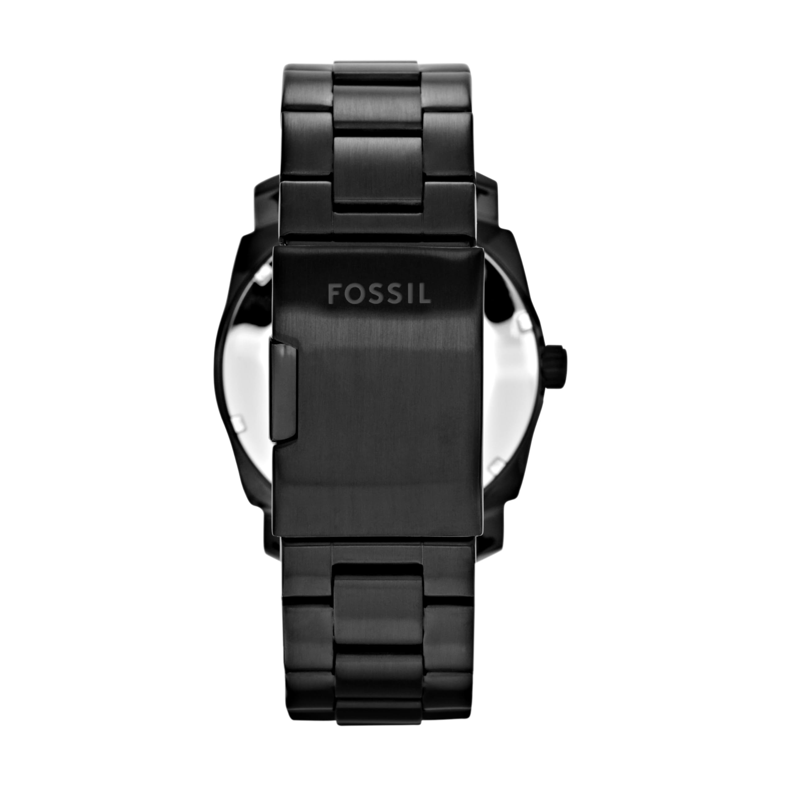 Fossil Men's Machine Quartz Stainless Steel Three-Hand Watch, Color: Black (Model: FS4775)