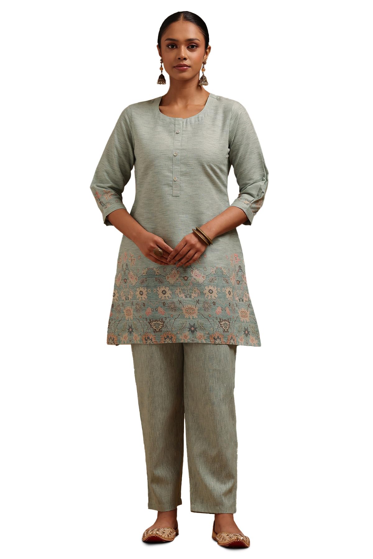 Soch Women Pattern: Floral Fabric: Linen Closure: Slip On Package Contains: Kurta Pant