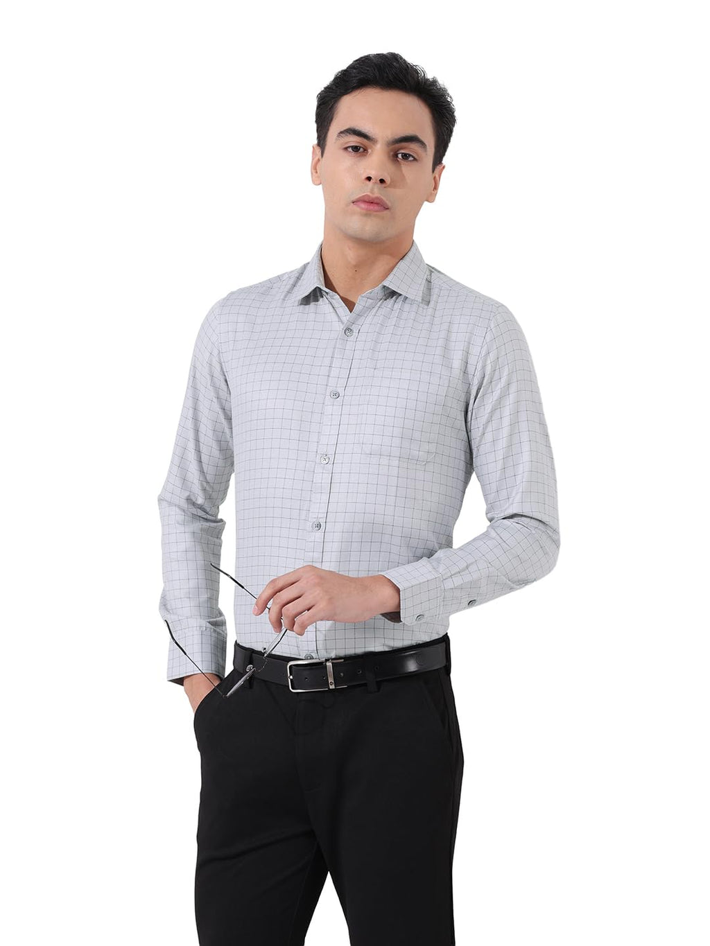 The Indian Garage Co Mens Slim Fit Checkered Formal Shirt