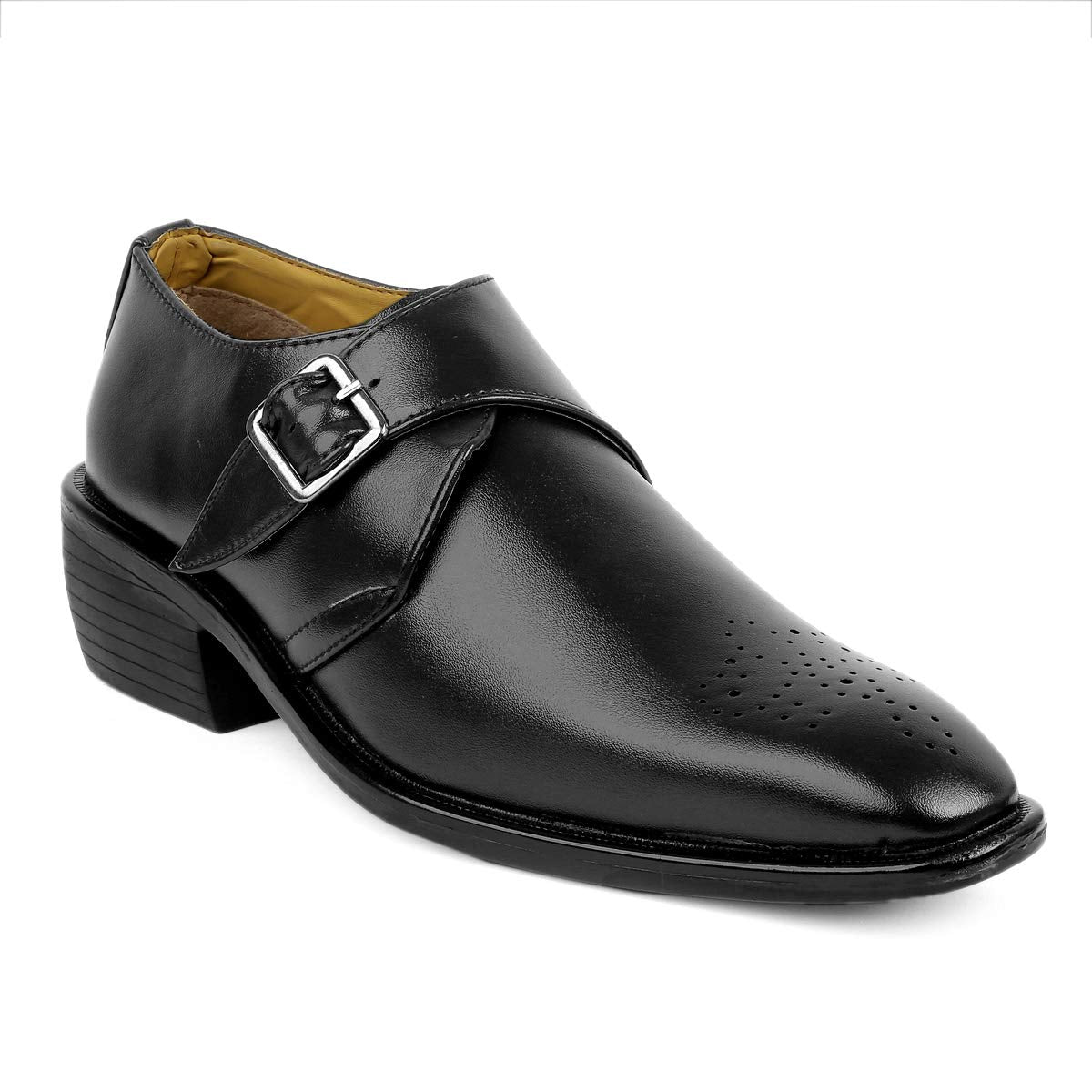 BXXY Mens Stylish Formal Monk Slipon Black Shoes 8