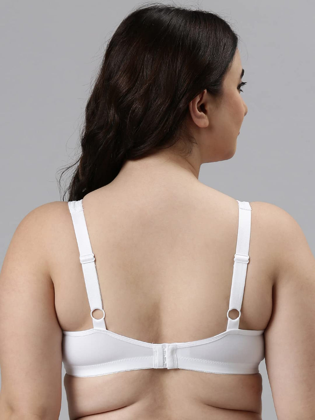 Enamor F024 Plush Comfort Full Support Bra - Non-Padded Wirefree High Coverage - White