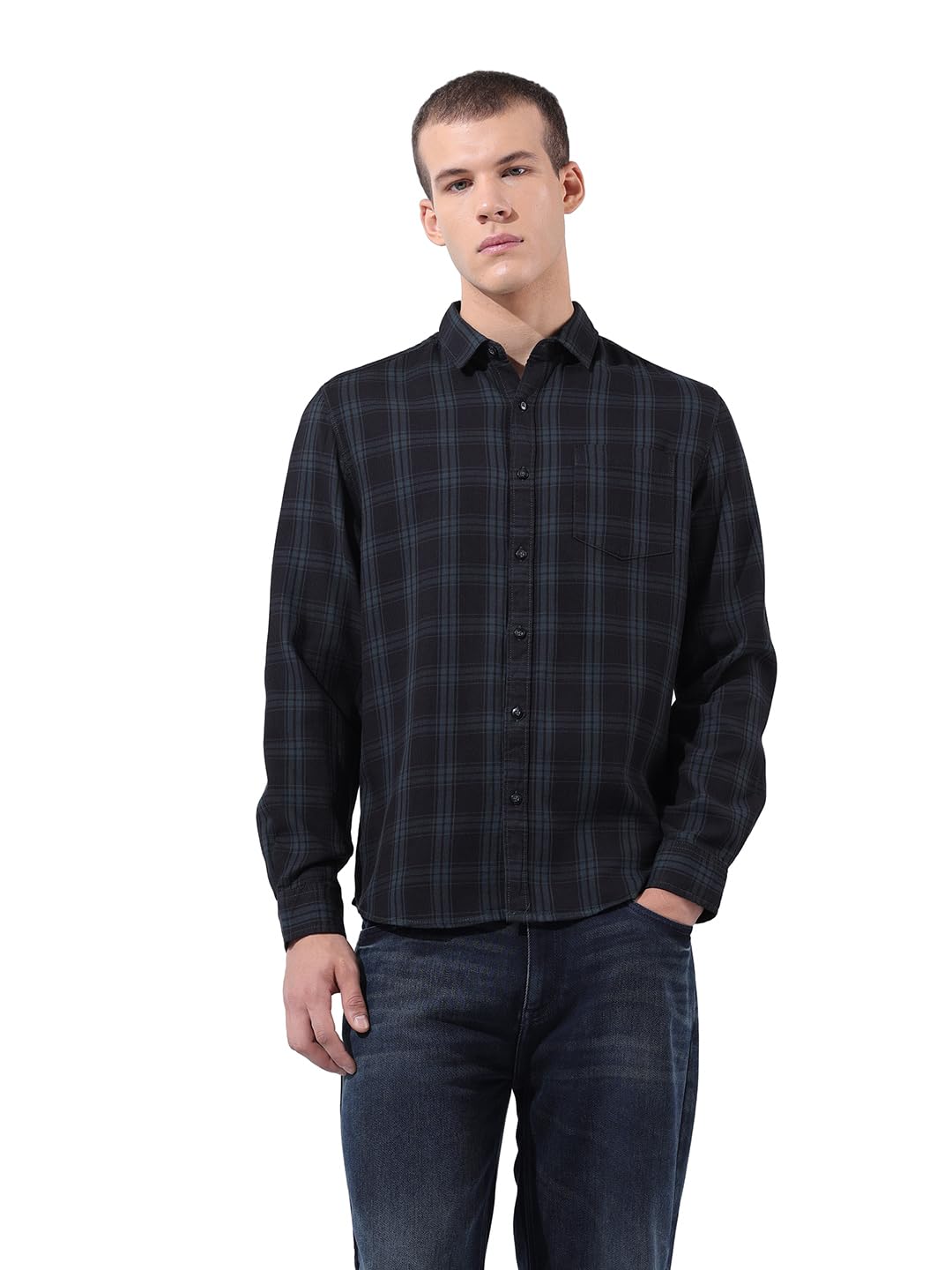 The Indian Garage Co Mens Slim Fit Checkered Shirt
