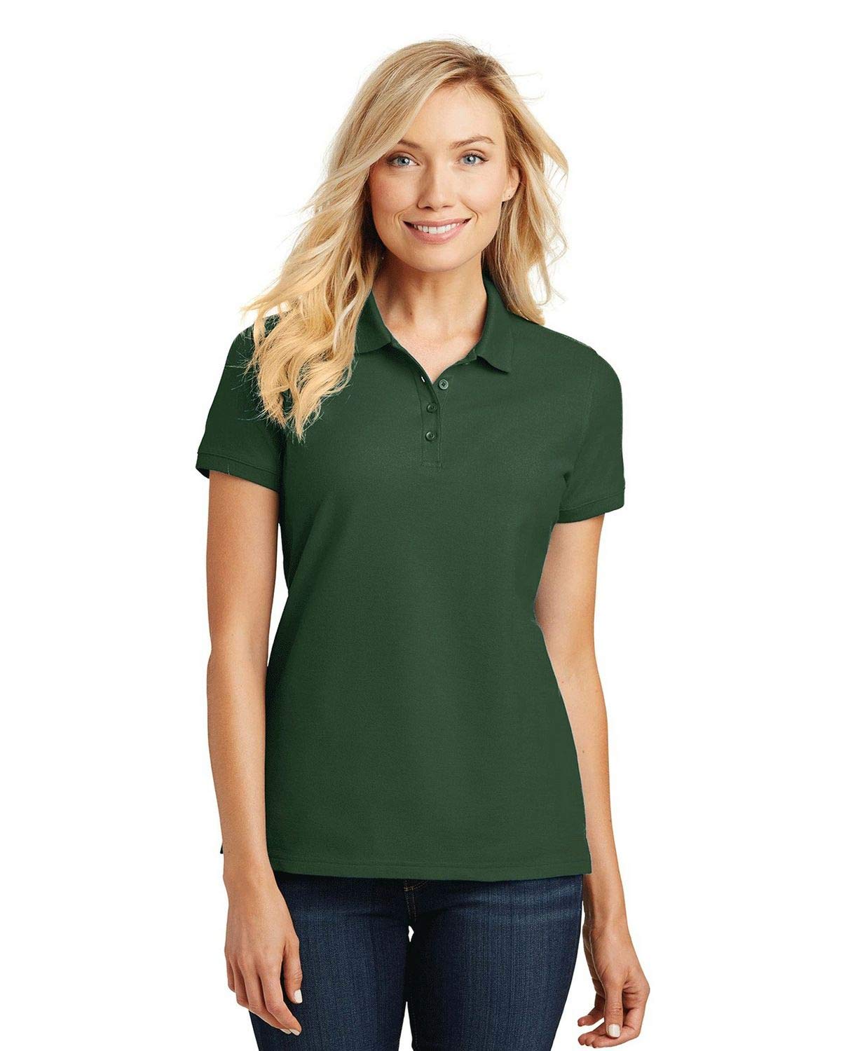 Port Authority Ladies core classic Pique Polo XS Deep Forest green