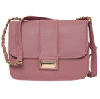 ADISA women girls party crossbody sling bag with gold chain (D. Pink)