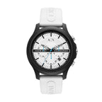 AX Armani Exchange Men's Chronograph White Silicone Band Watch (Model: AX2435)