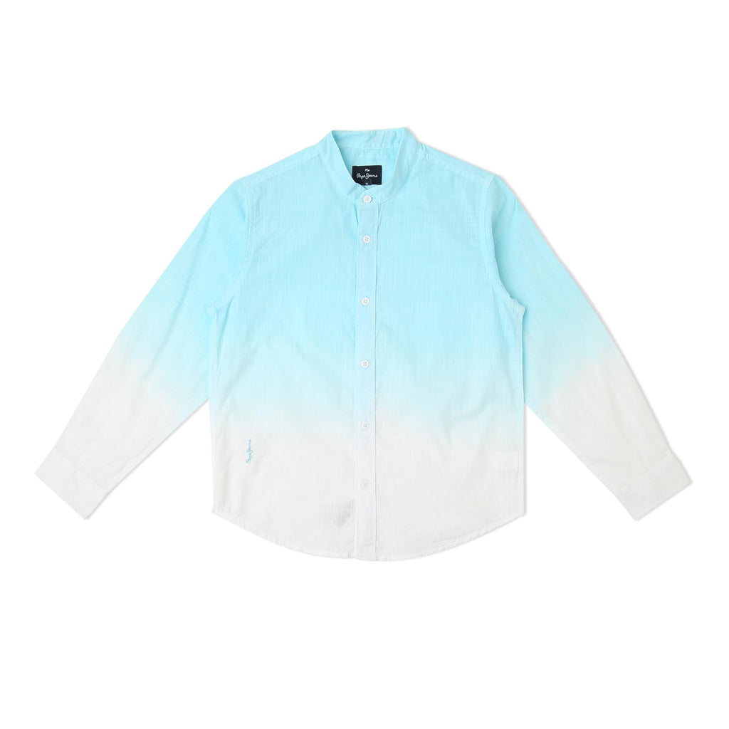 Pepe Jeans Boys Regular Fit Dyed Shirts Aqua Blue