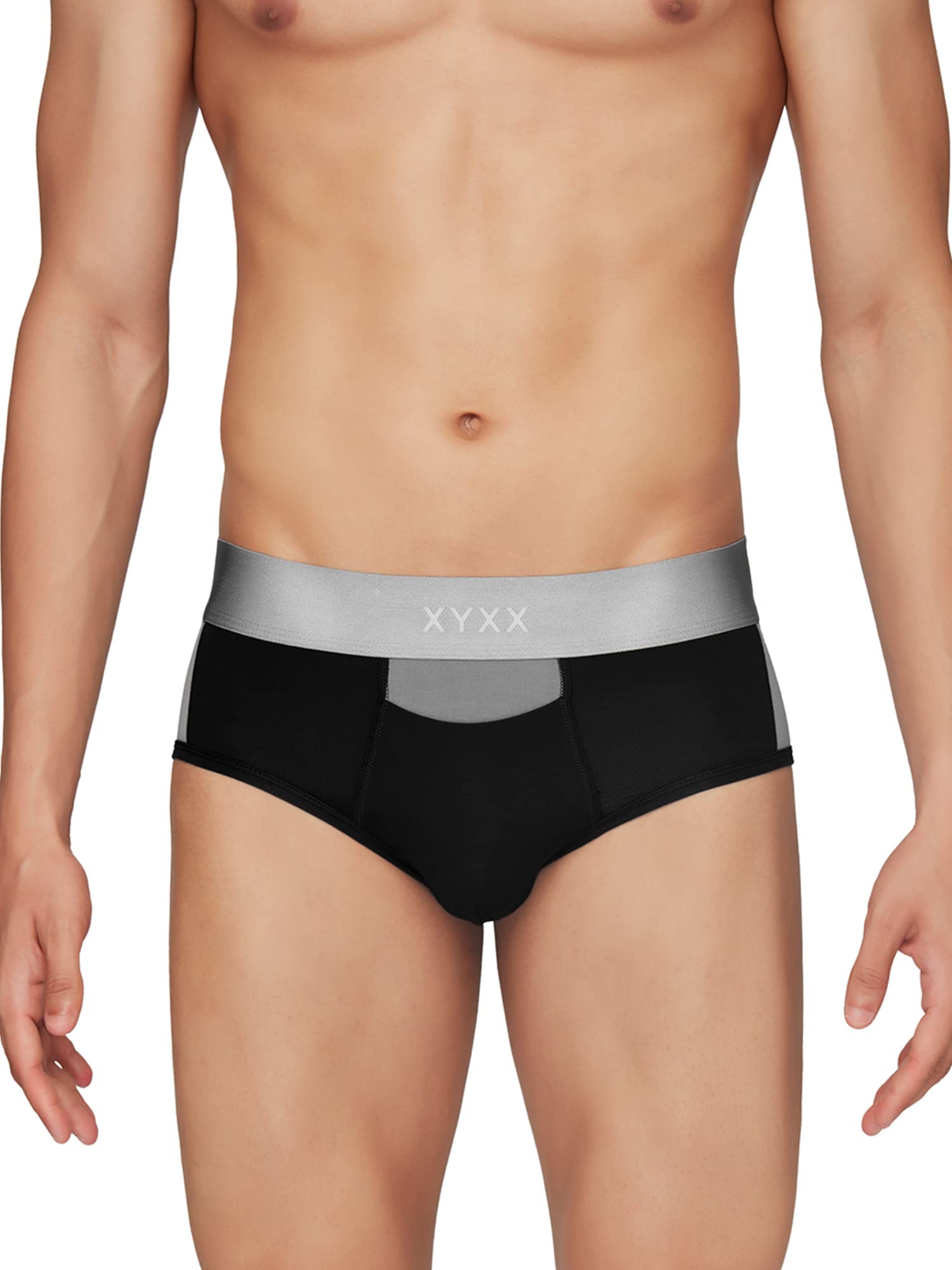 XYXX Mens Underwear Illuminati IntelliSoft Antimicrobial Micro Modal Brief Pack of 5 (Black ; Ture Blue ; Black Iris ; Black &
