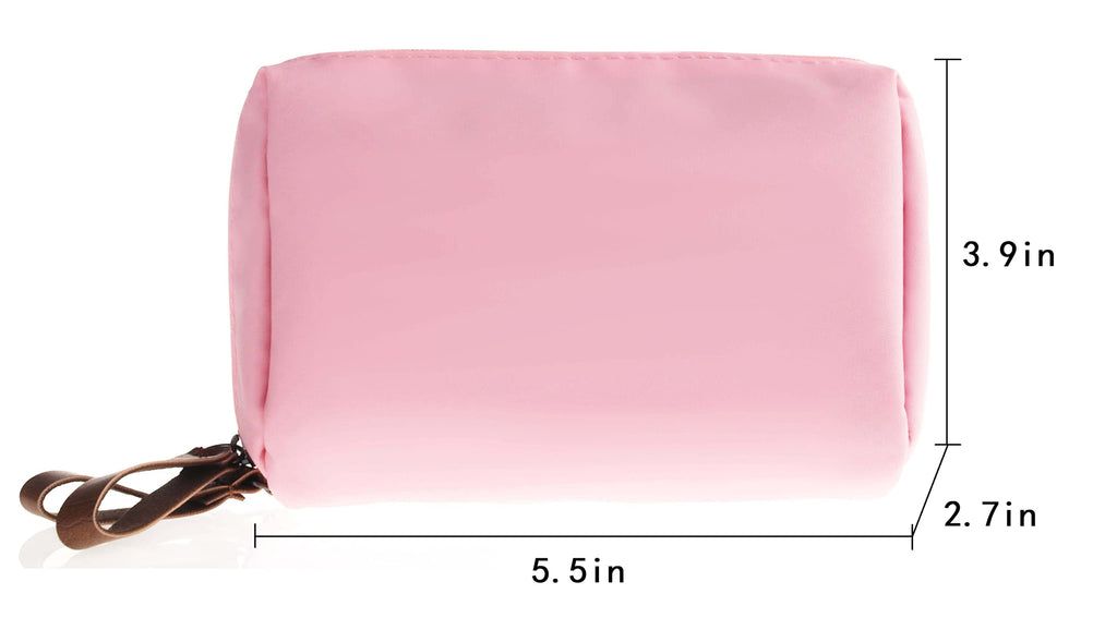 Kososuru Small Makeup Bag, Portable Waterproof Cosmetic Bag Travel Makeup Pouch for Women (Pink, Square)