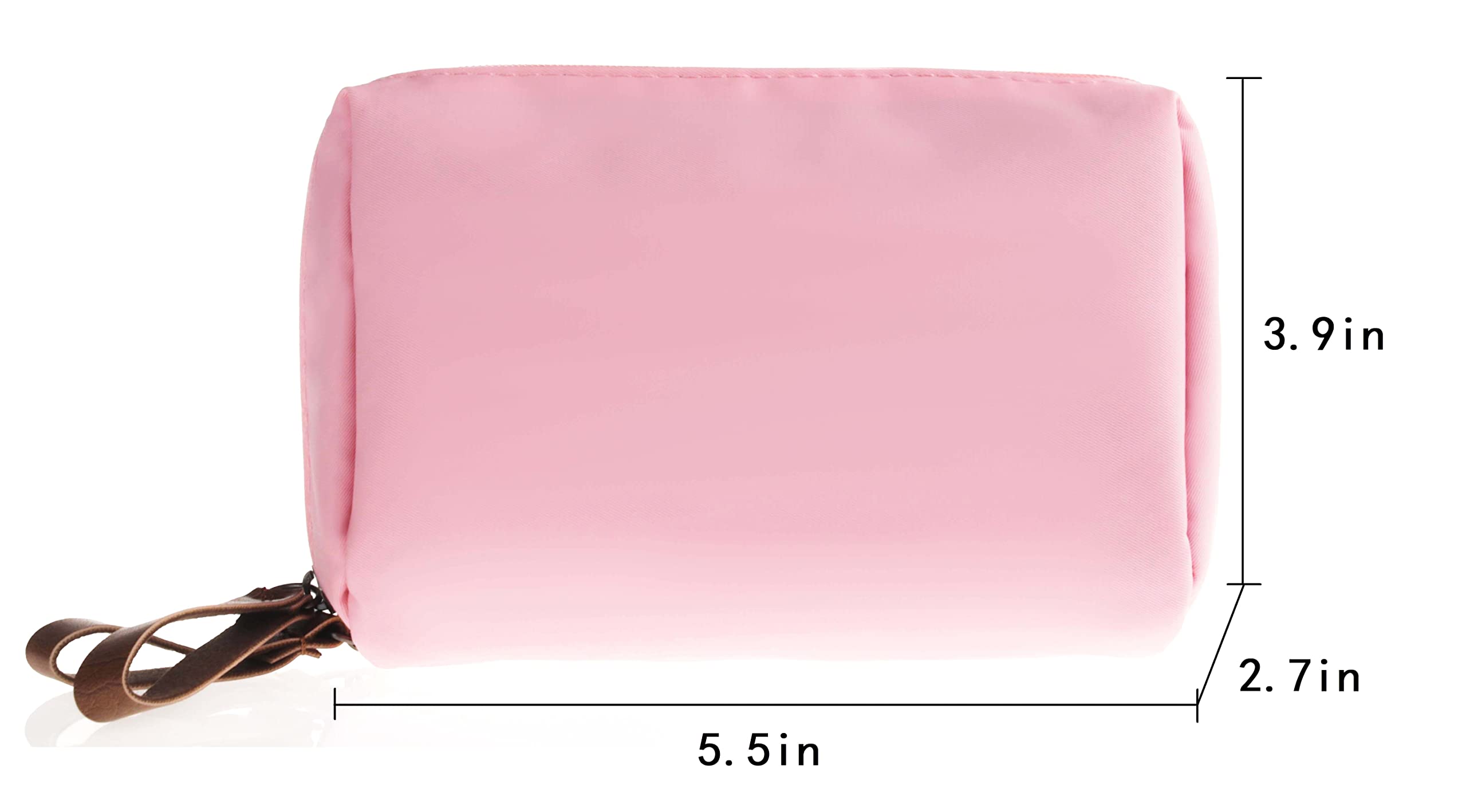 Kososuru Small Makeup Bag, Portable Waterproof Cosmetic Bag Travel Makeup Pouch for Women (Pink, Square)