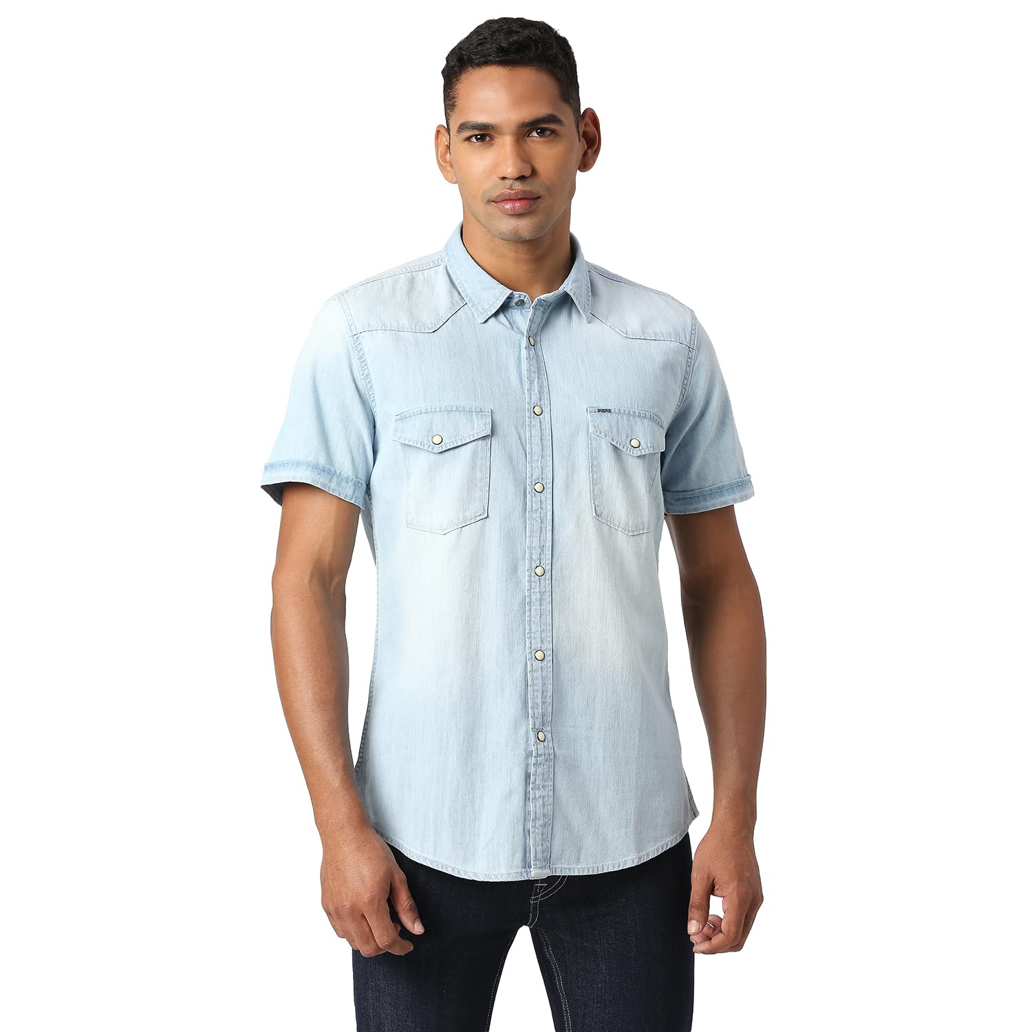 Pepe Jeans MenS Regular Fit Shirt (Pm308001F49000S_Ice Wash