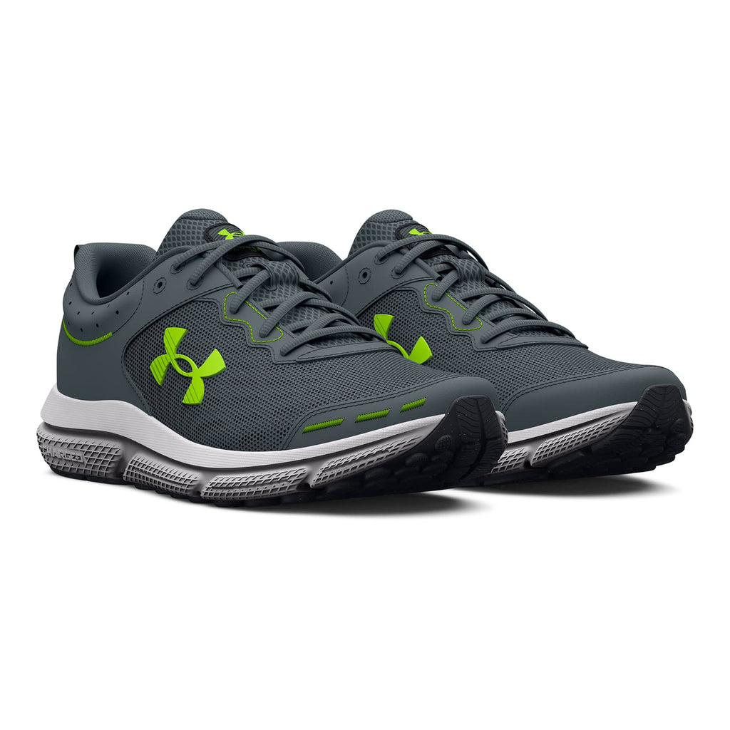 Under Armour Men's Charged Assert 10, (100) Gravel/Gravel/Lime Surge, 10, US