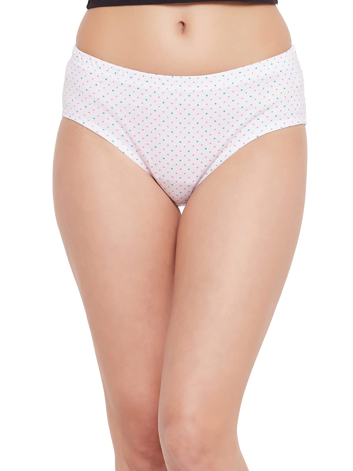 Clovia WomenS Cotton Mid Waist Abstract Face Print Hipster Panty With Inner Elastic (Pn2855B34_Peach_Xxl)