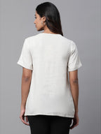 Aurelia Women'S Khadi Solid Rayon Flax Kurti